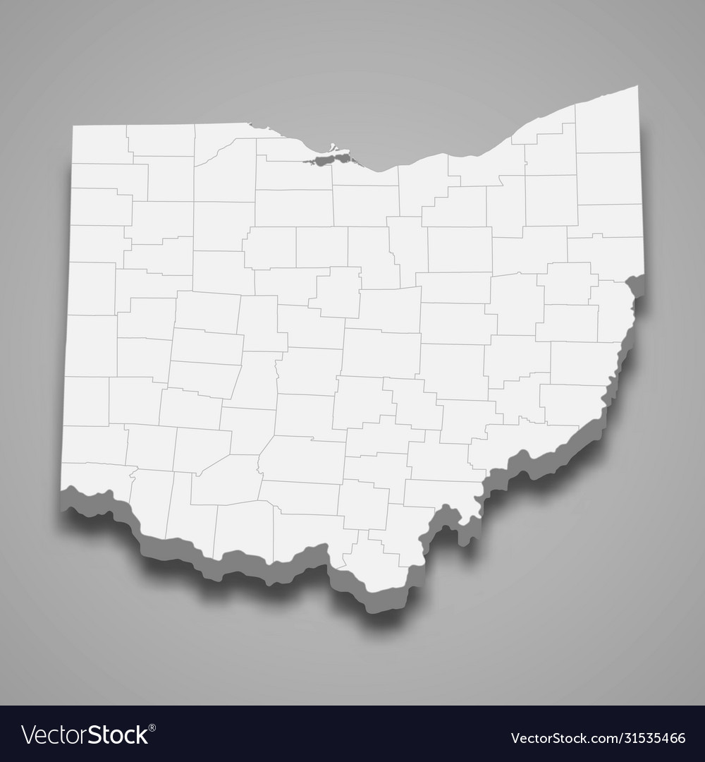 3d map state united states Royalty Free Vector Image