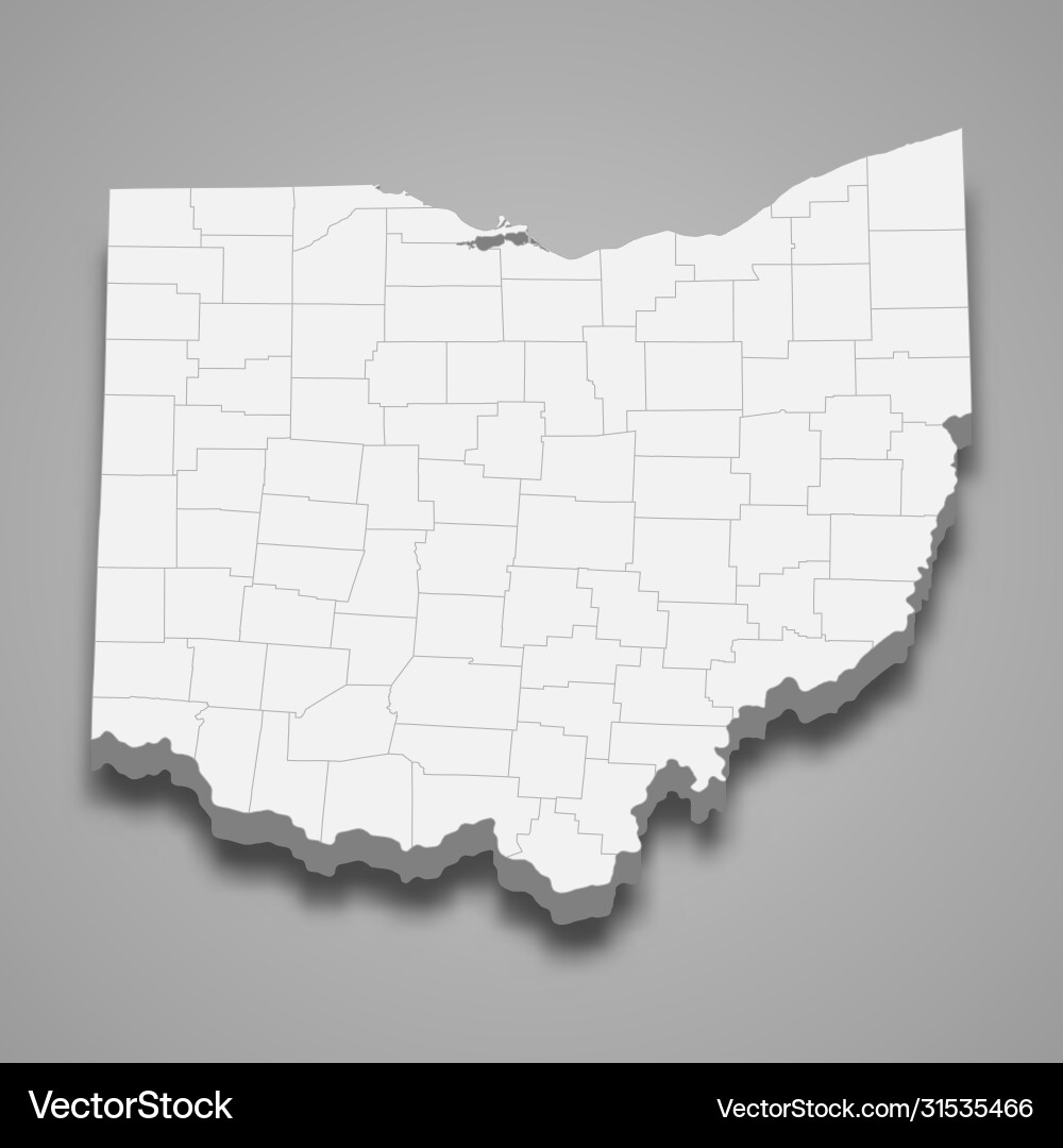 3D Ohio State Map Royalty Free Vector Image - VectorStock