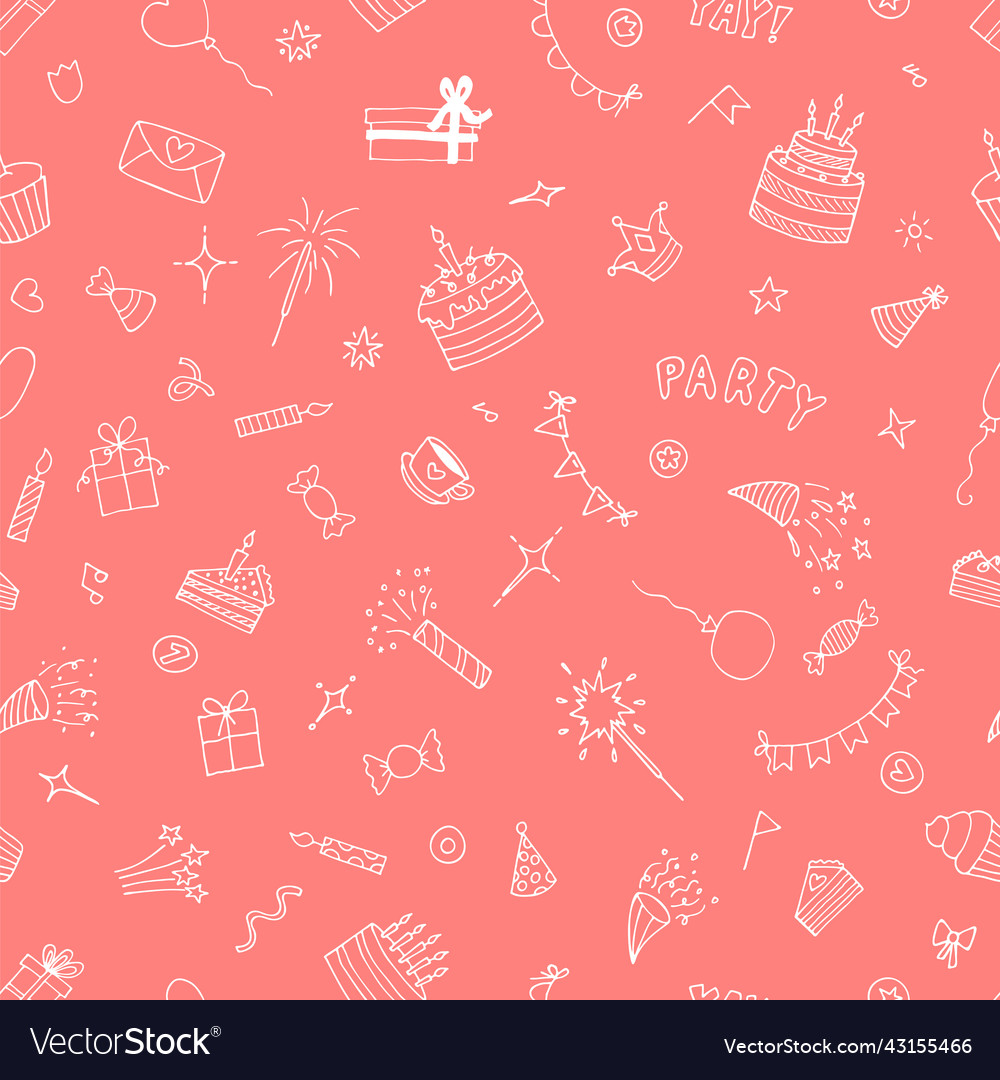 Birthday seamless pattern happy cute