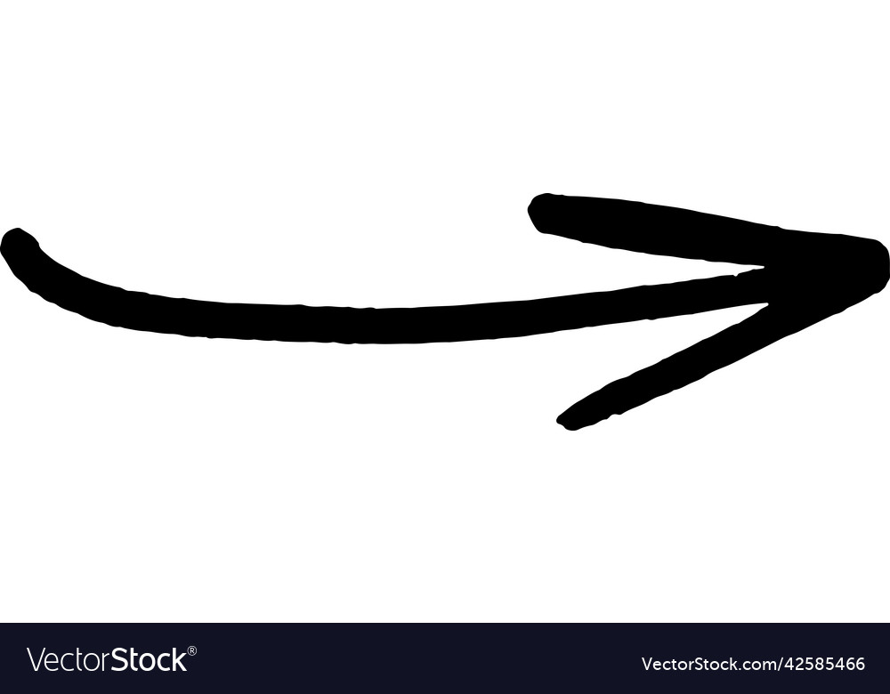 Brushstroke arrow smooth up hand drawn pointer vector image Brushstroke arrow smooth up hand drawn pointer