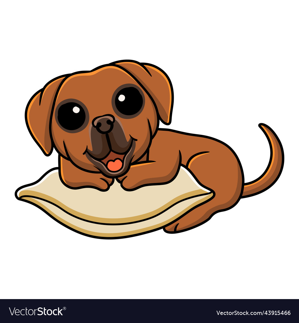 Cute tosa inu cartoon on the pillow Royalty Free Vector