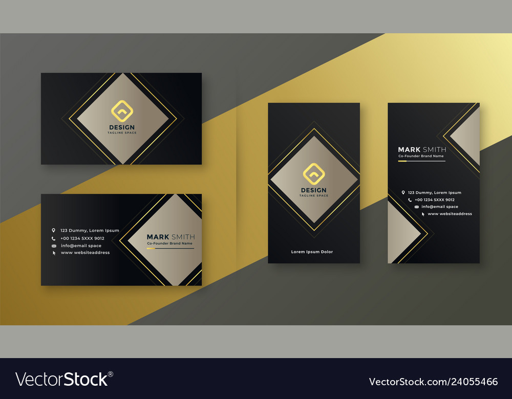 Elegant black business card template set Vector Image