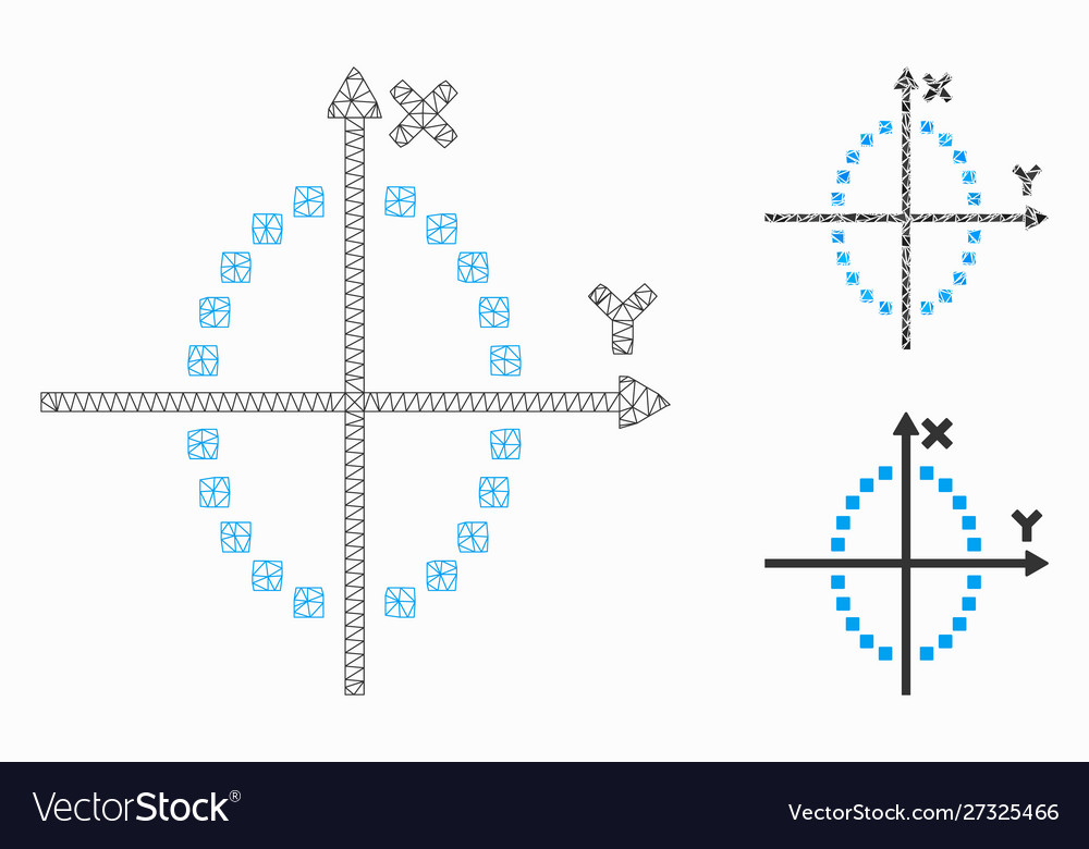 Ellipse plot mesh network model vector image Ellipse plot mesh network model