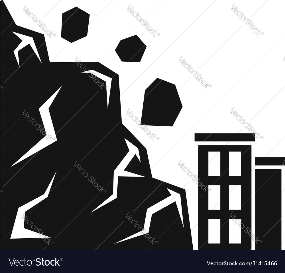 Landslide icon simple style Royalty Free Vector Image