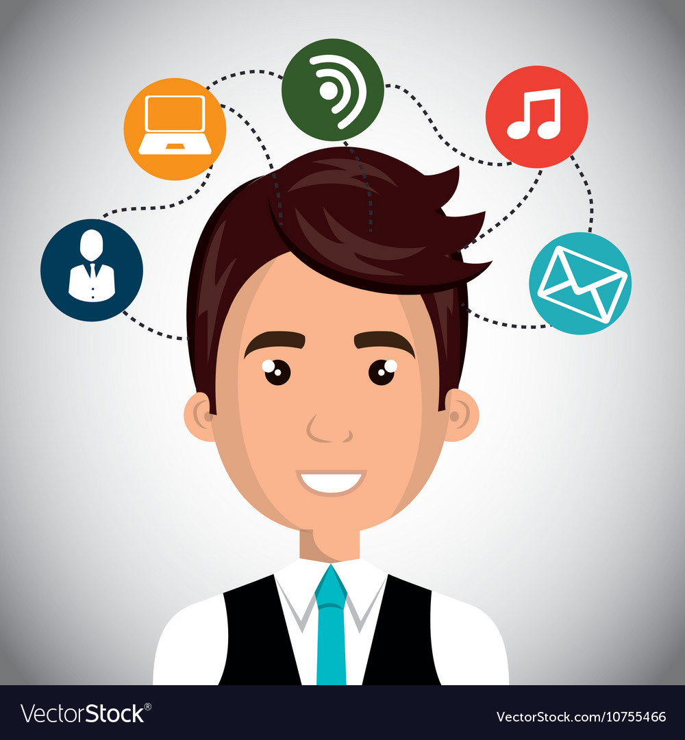 Man avatar and social media design Royalty Free Vector Image