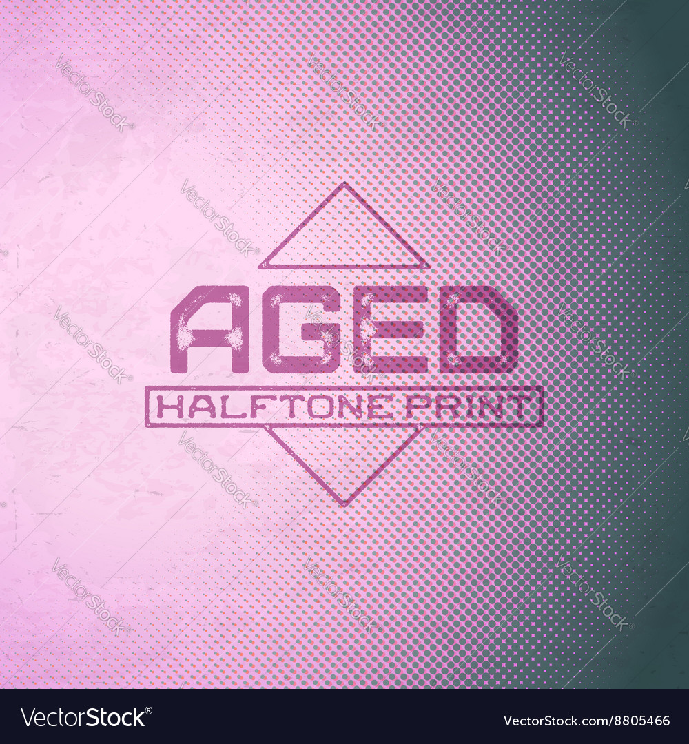 Old scratched card with halftone gradient