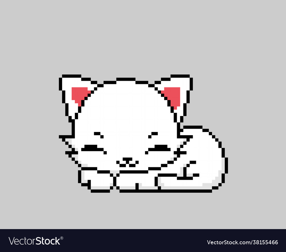 Pixel cat image for game assets