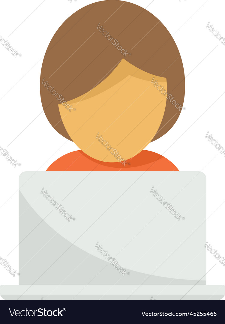 Programming for children icon flat school Vector Image