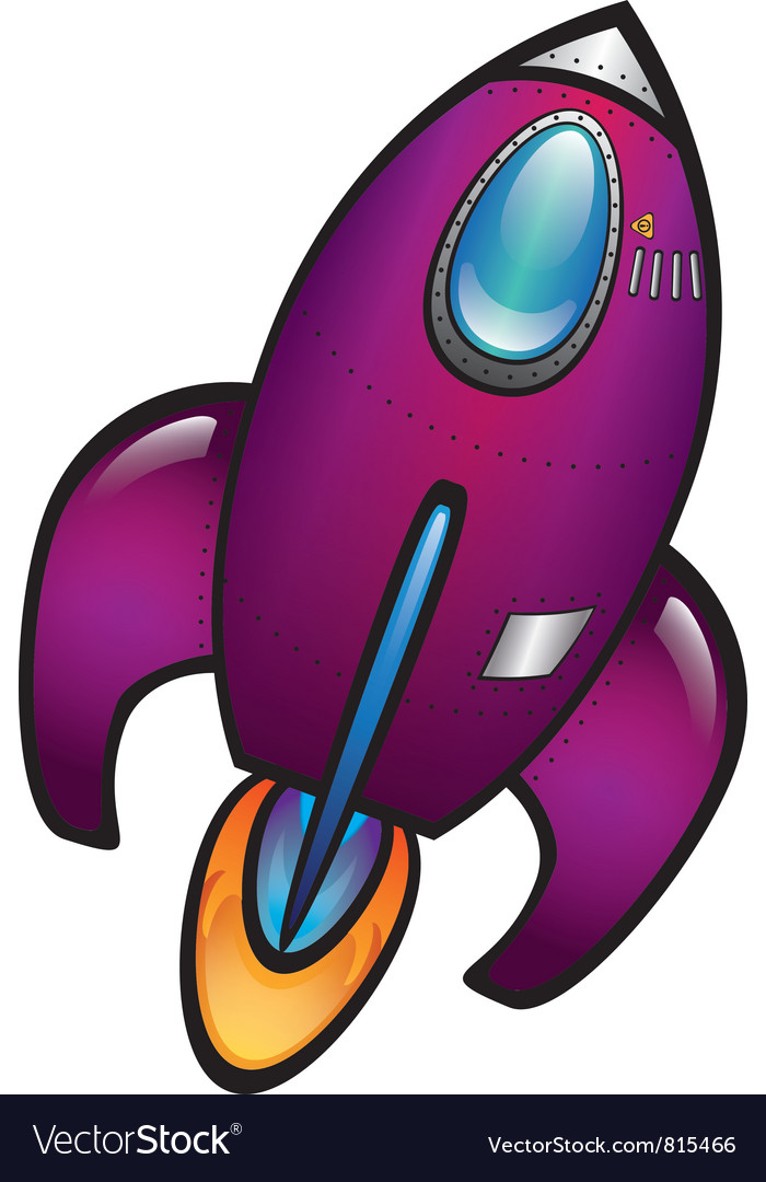 Purple space rocket Royalty Free Vector Image - VectorStock