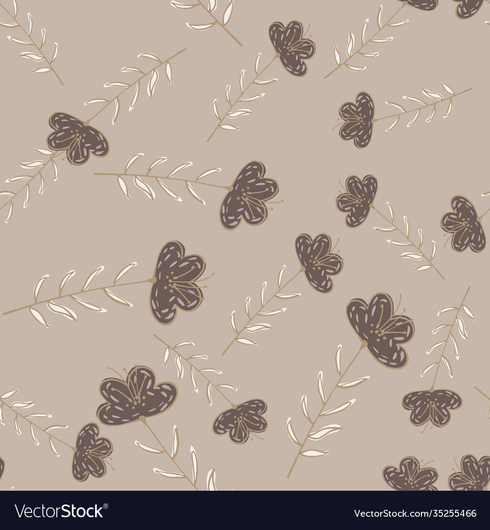 Seamless pale pattern with random simple flower vector image Seamless pale pattern with random simple flower