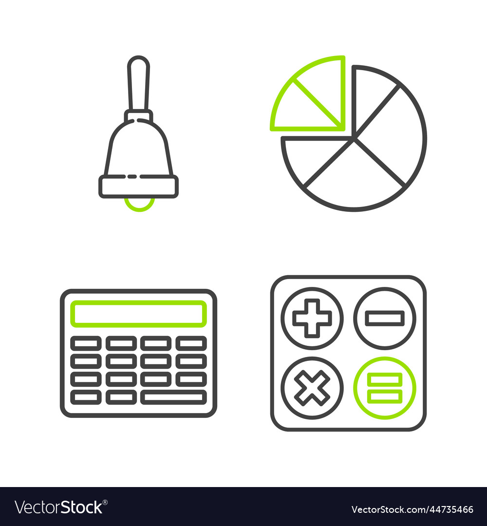 Set line calculator graph schedule chart vector image Set line calculator graph schedule chart