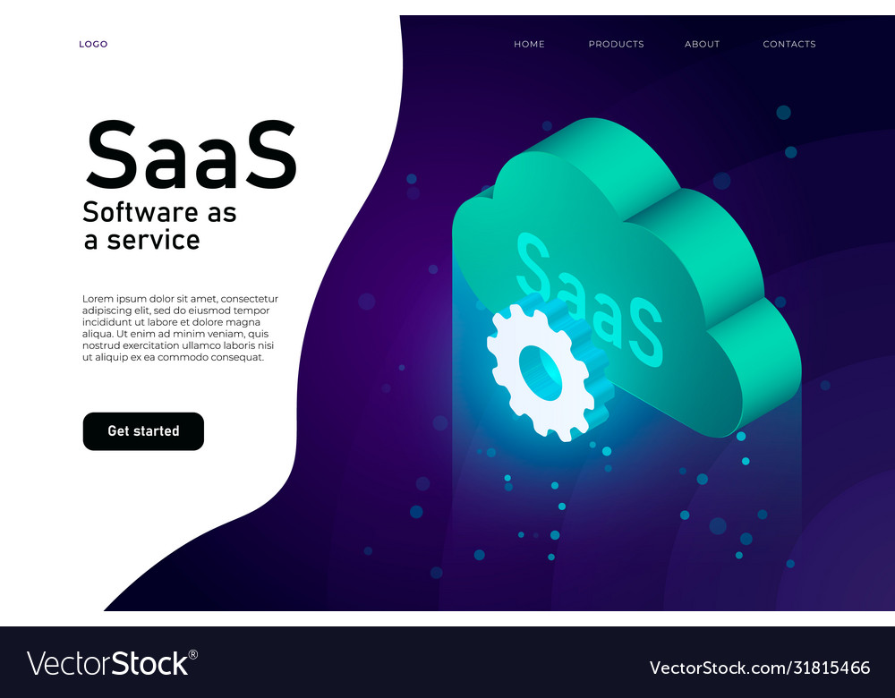 Software as a service saas program it mainframe vector image Software as a service saas program it mainframe