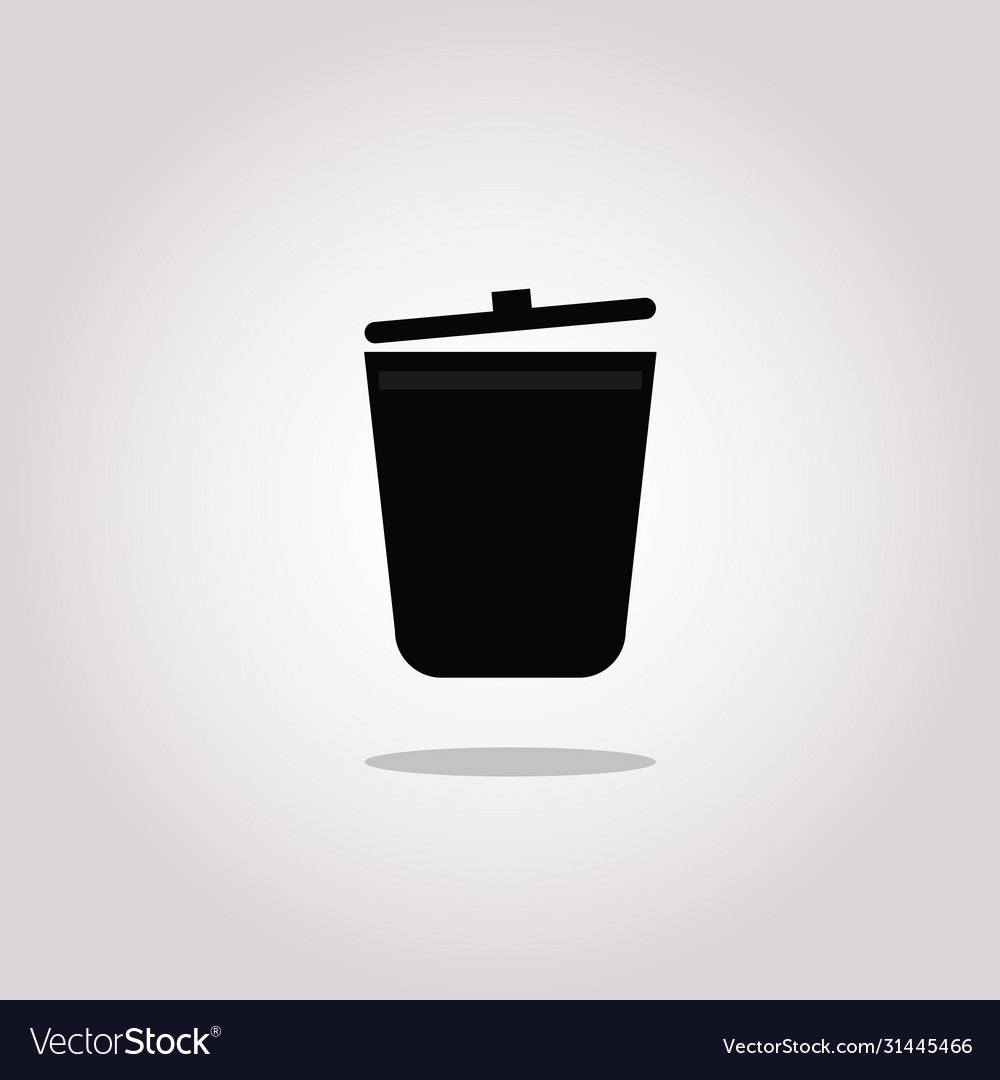 Trash can icon thin line for web and mobile vector image Trash can icon thin line for web and mobile