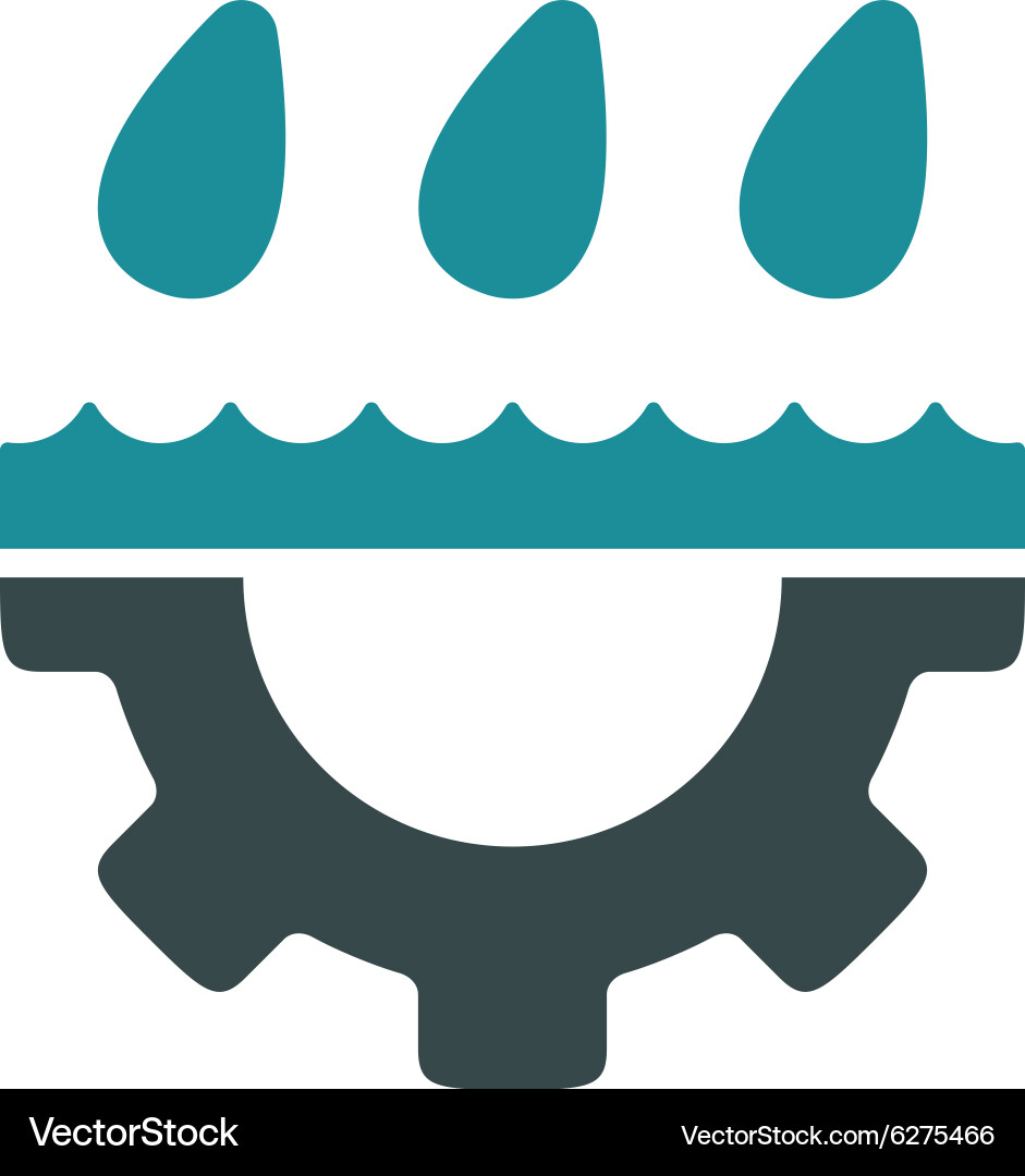 Water service flat icon Royalty Free Vector Image