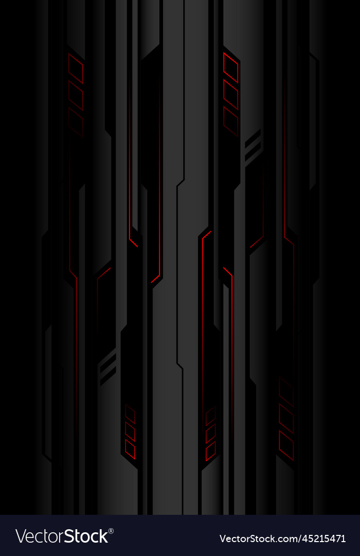 Abstract red black cyber circuit shadow on grey Vector Image