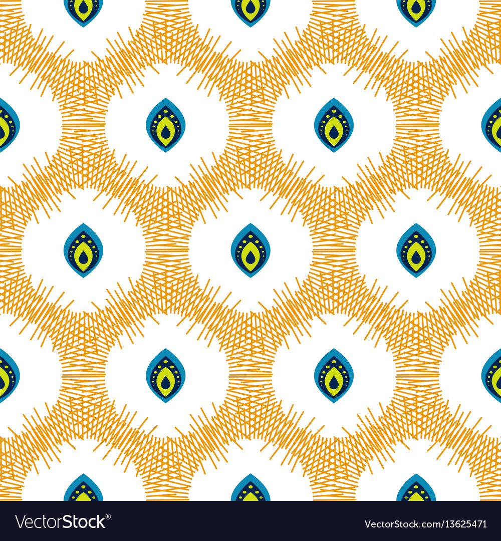 Abstract seamless pattern with drops in circles