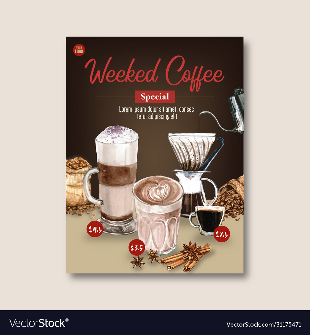 American cappuccino espresso coffee poster