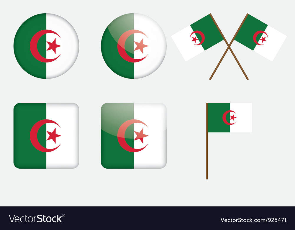 Abzeichen mit Flagge von algeria