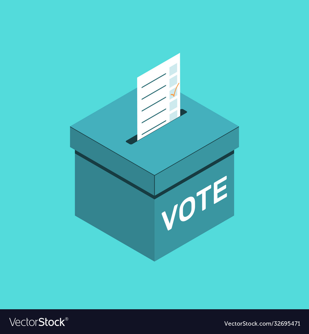Ballot box in it put a paper with choice Vector Image