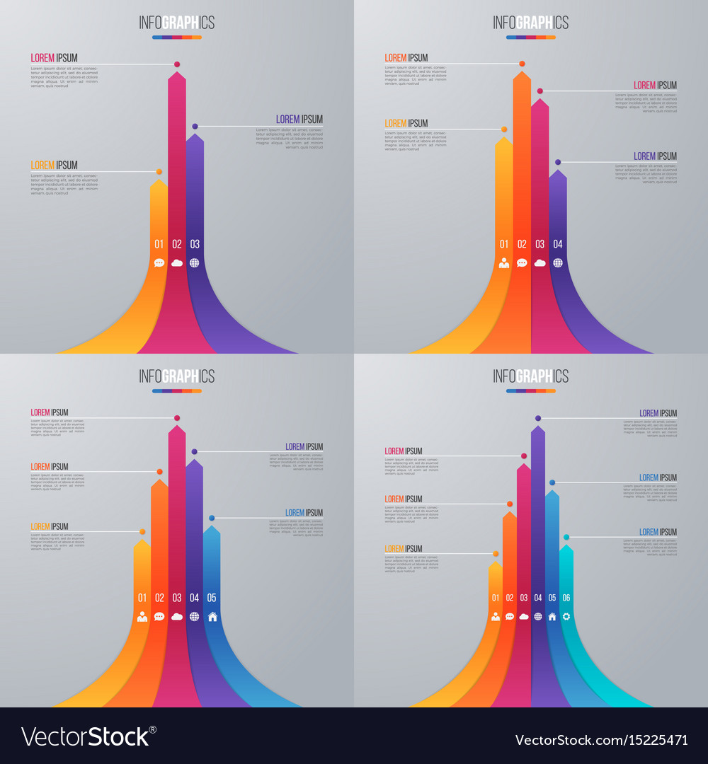 Bar Chart Infographic Template With 5 Options Vector Image 3999