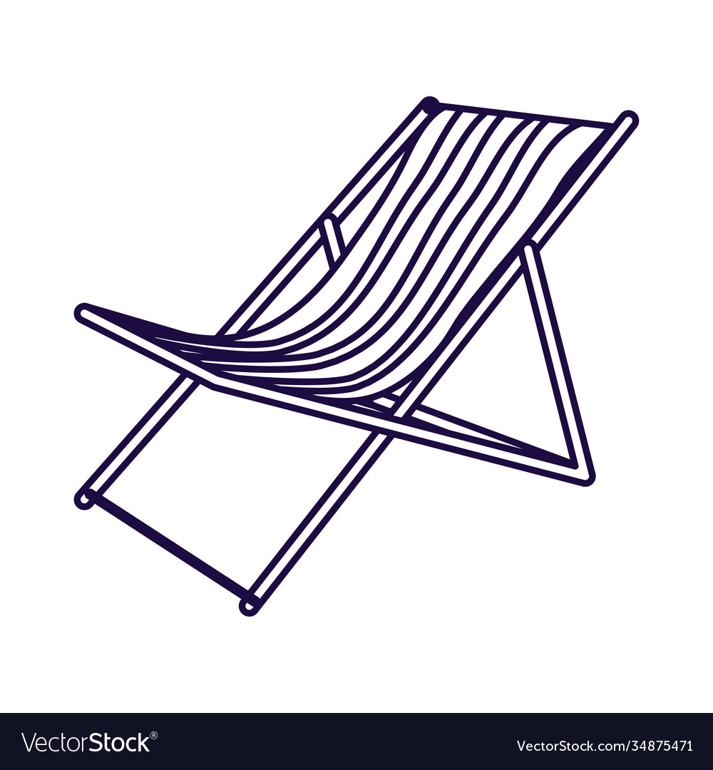 Beach chair line style icon