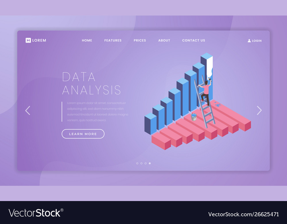 Business analytics landing page template