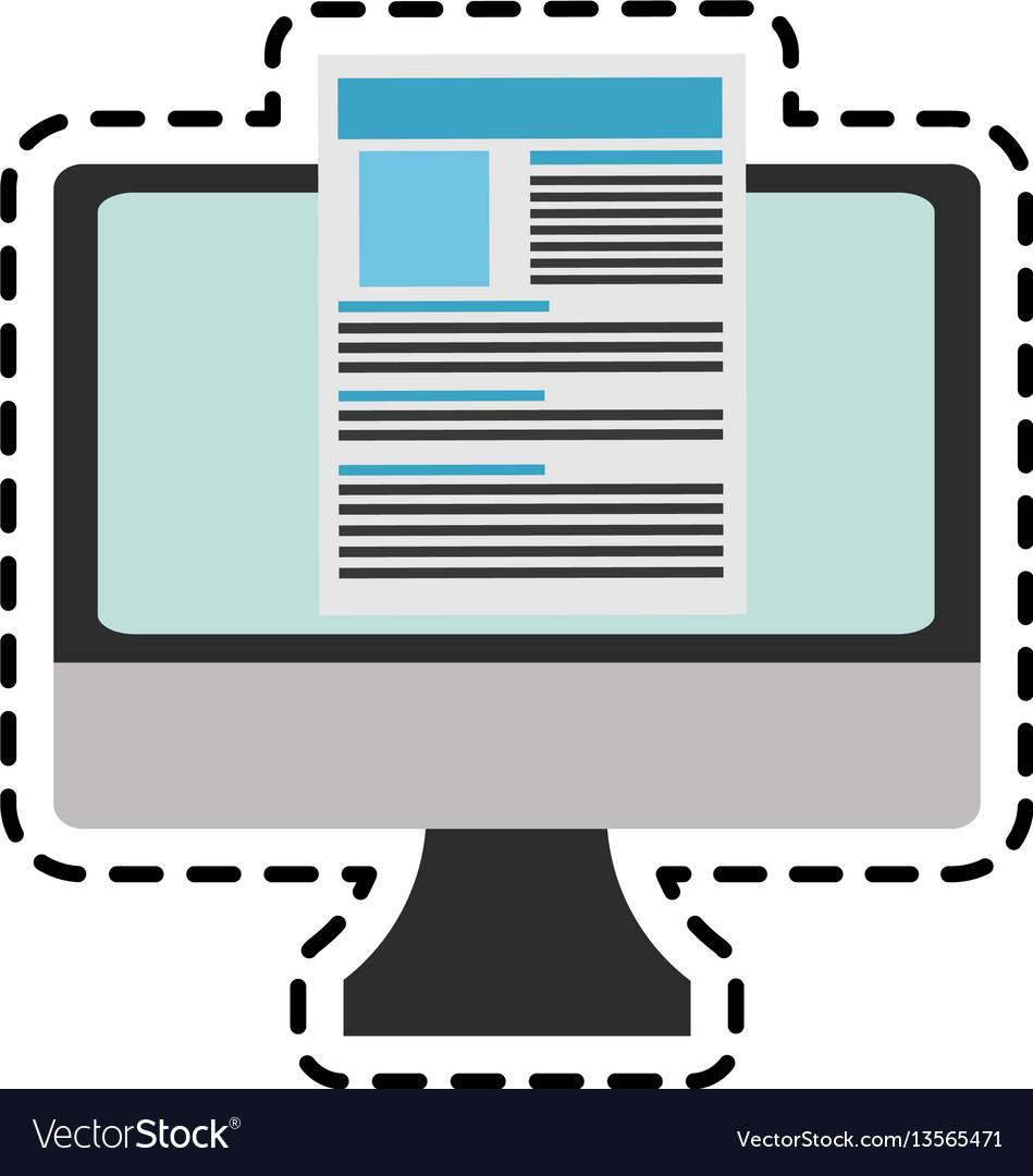 Computer monitor and document icon image