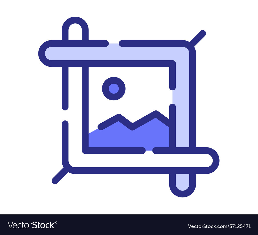 Crop edit resize single isolated icon with dashed