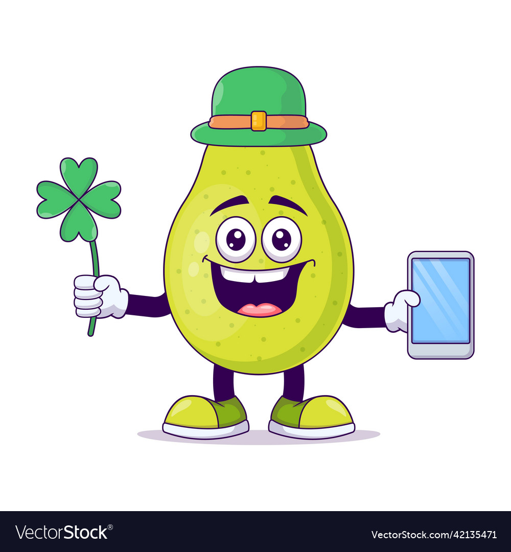 Cute pear leprechaun cartoon design