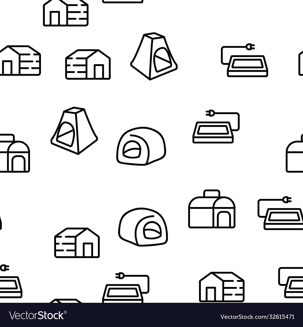 Doghouse accessory seamless pattern