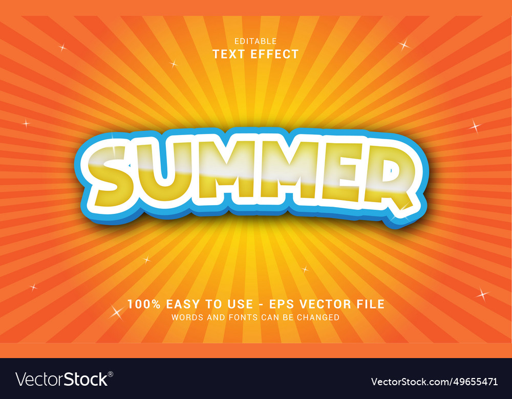 Editable text effect summer style