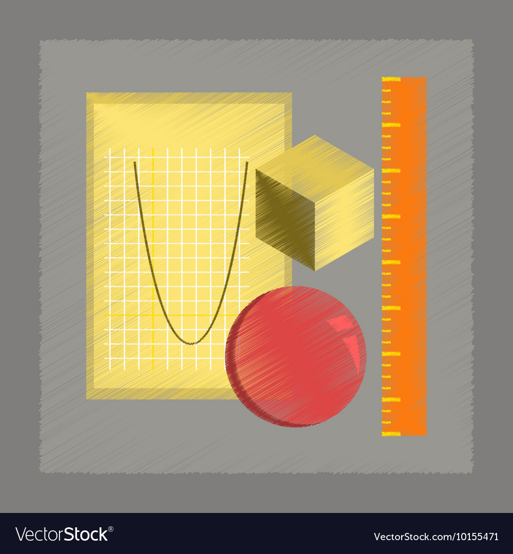 Flat shading style icon geometry lesson Royalty Free Vector