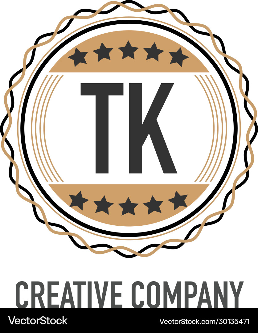 Initial letter tk elegance logo design template Vector Image