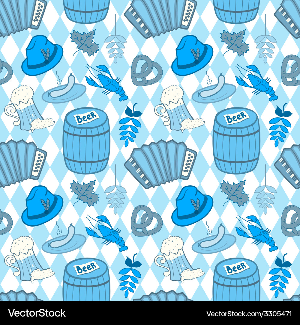 Oktoberfest seamless pattern Royalty Free Vector Image