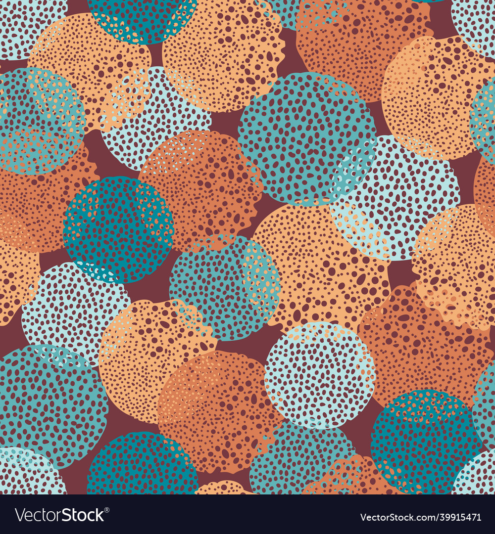 Seamless pattern with abstract round shapes