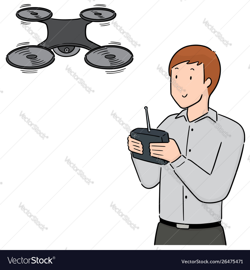 Set man using drone