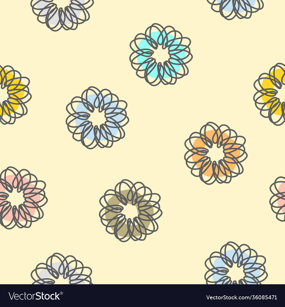 Simple stylize flower repeat pattern design vector image Simple stylize flower repeat pattern design