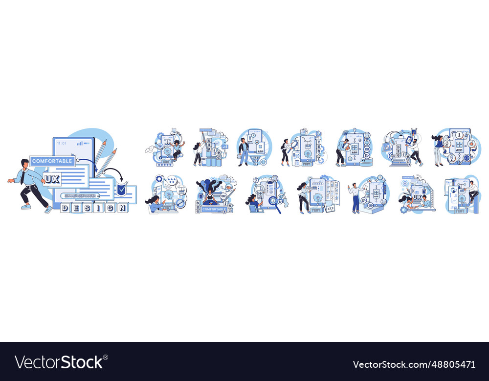 Ux design metaphor user interface touchpoint vector image Ux design metaphor user interface touchpoint