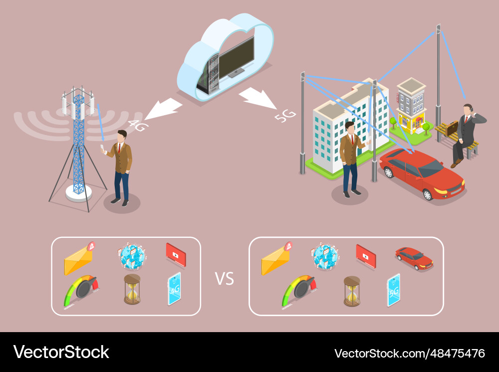 3d isometric flat conceptual Royalty Free Vector Image