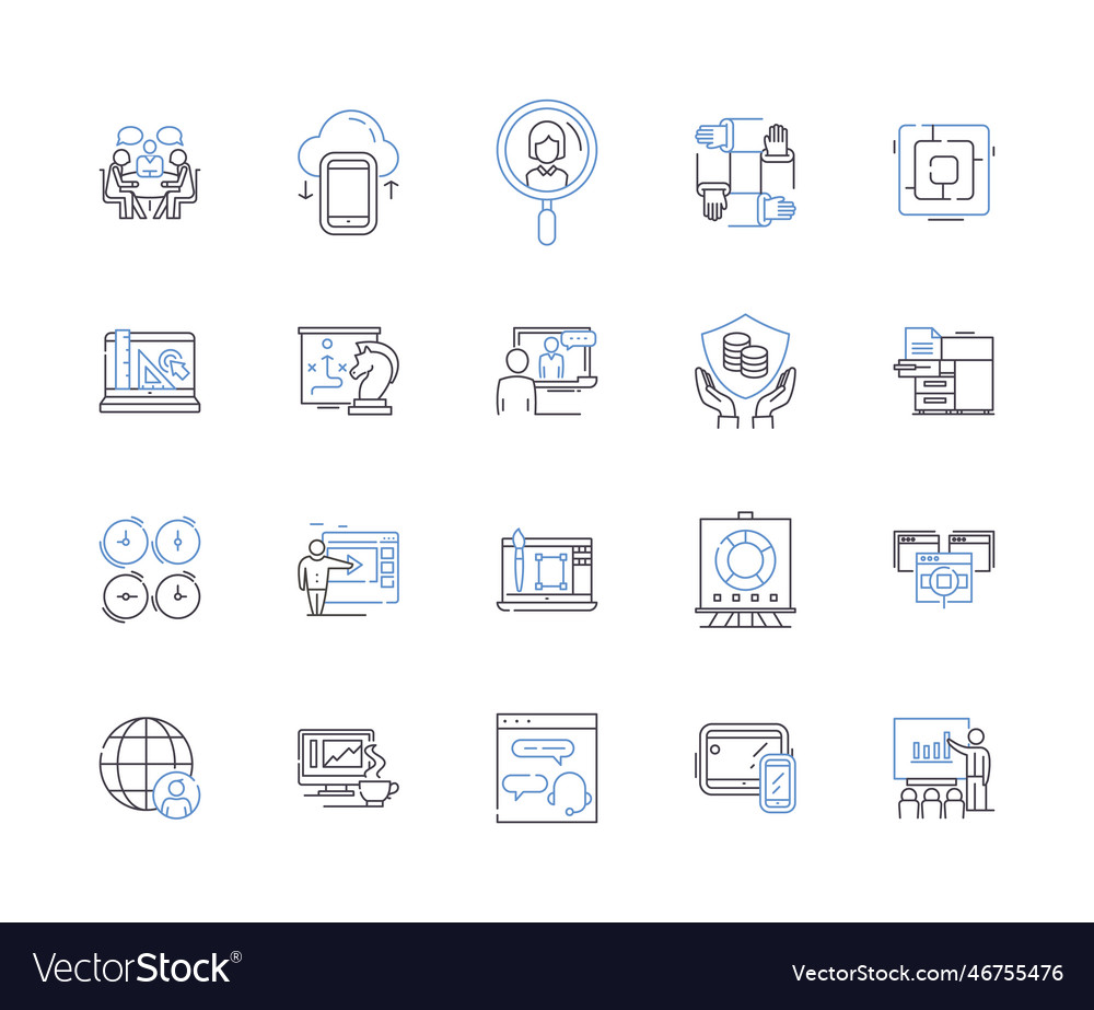 Unternehmensbüro Umriss Icons Sammlung vector image Unternehmensbüro Umriss Icons Sammlung