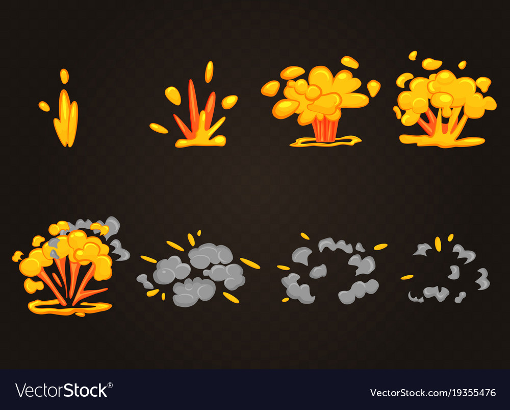 Front cartoon boom explosion effect with Vector Image