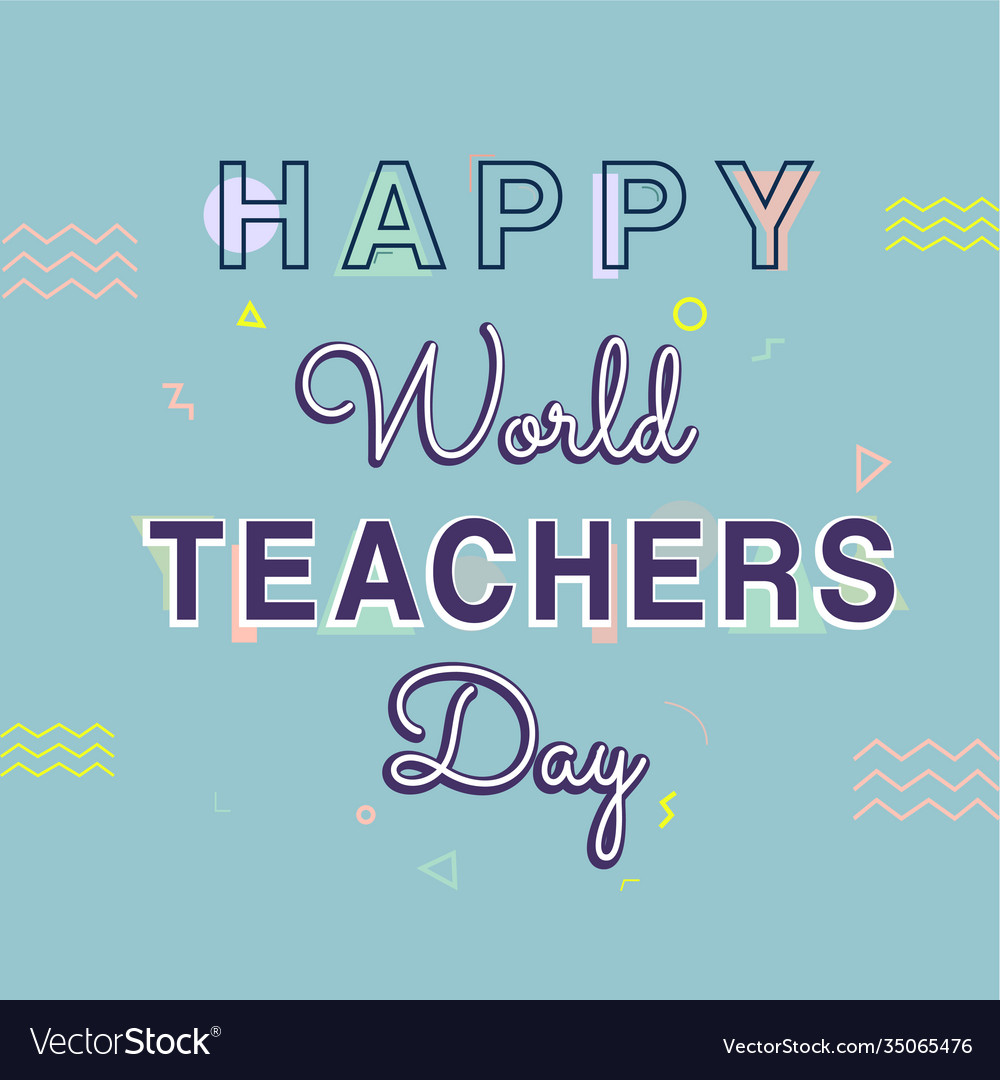 Happy teachers day with school equipment Vector Image