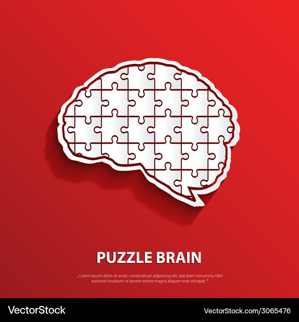 Human brain composed a puzzle Royalty Free Vector Image