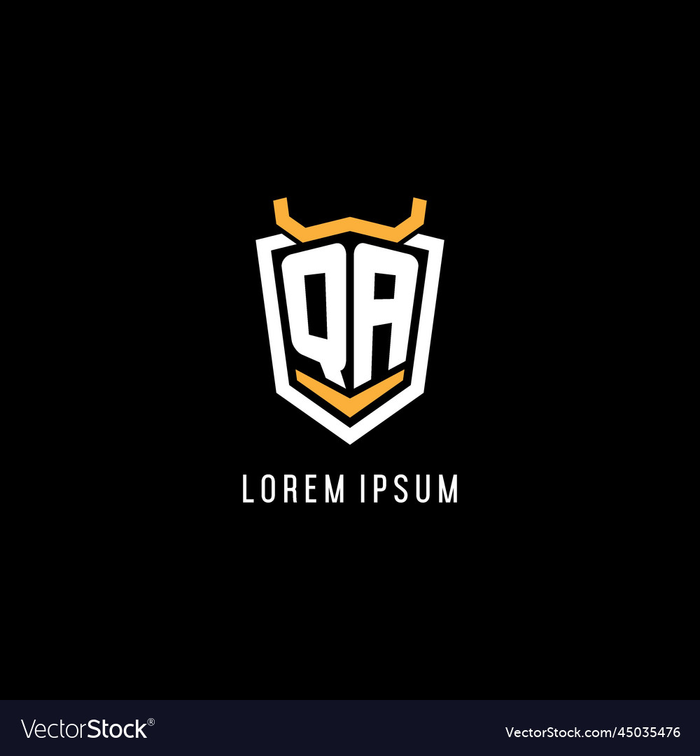 Initial qa geometric shield esport logo monogram