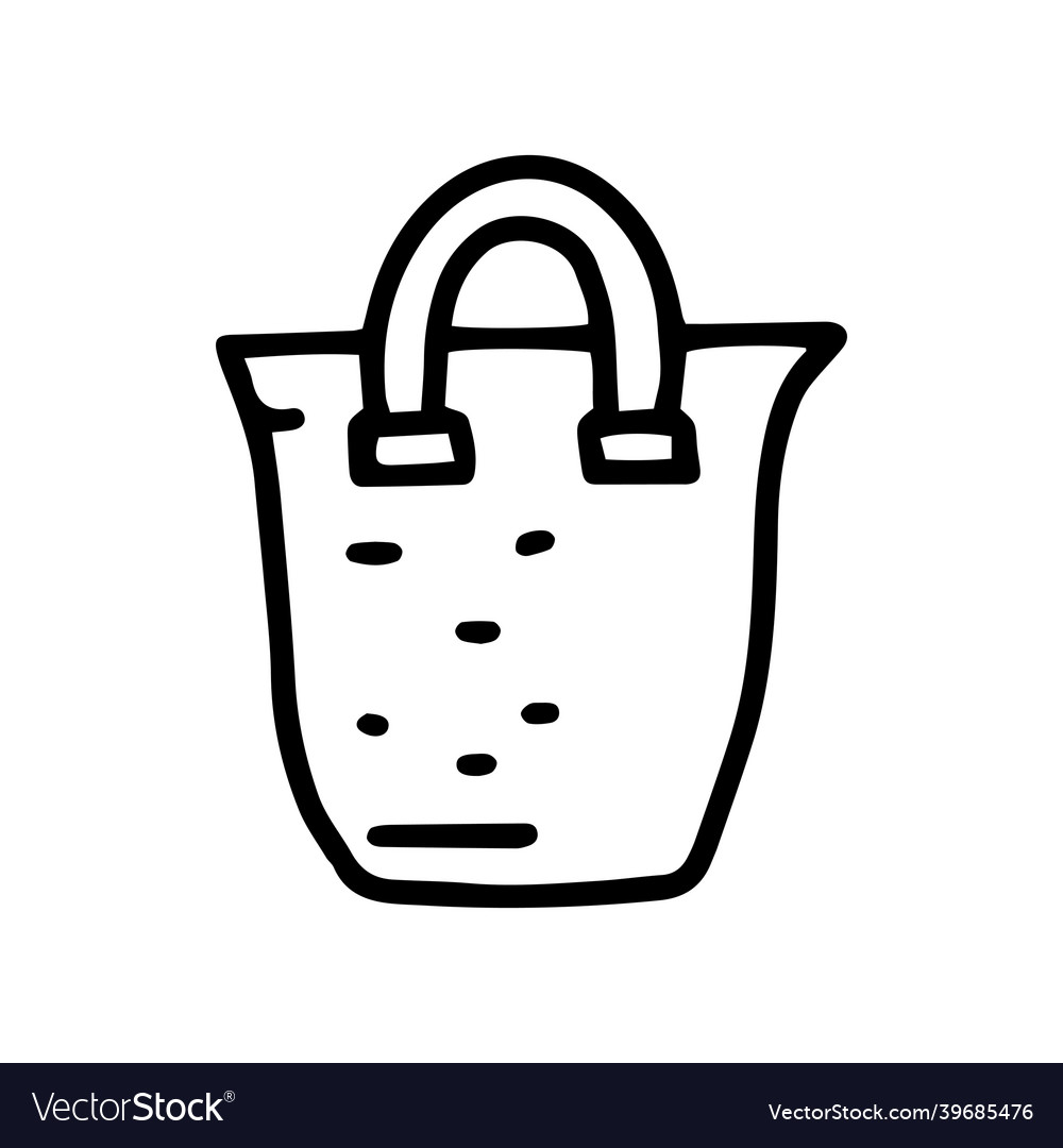 Laundry bag carrier line doodle simple icon