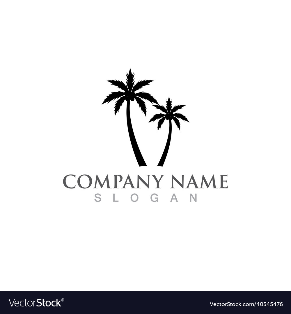 Palm tree summer logo template Royalty Free Vector Image