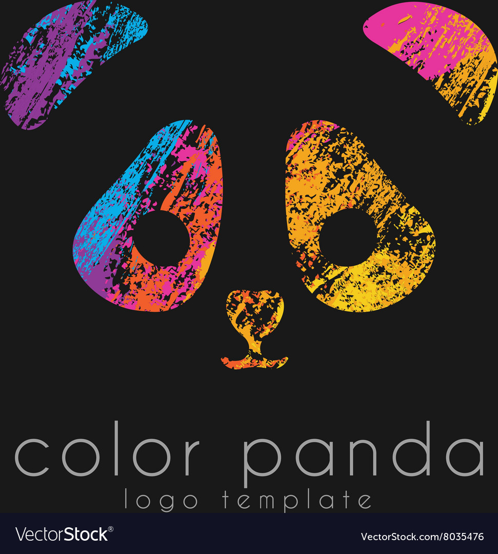 Panda logo design color animal