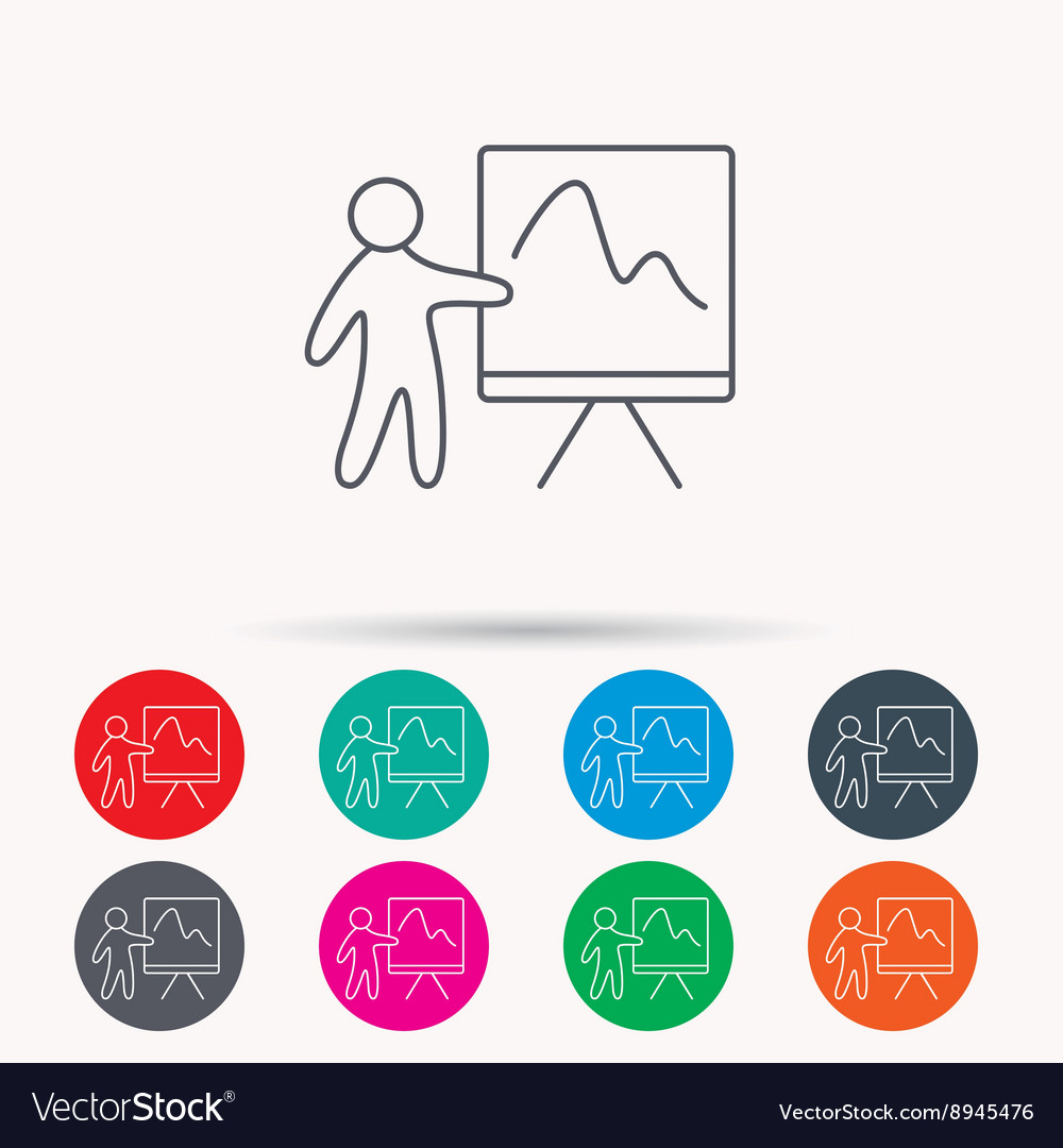 Presentation icon statistics chart sign