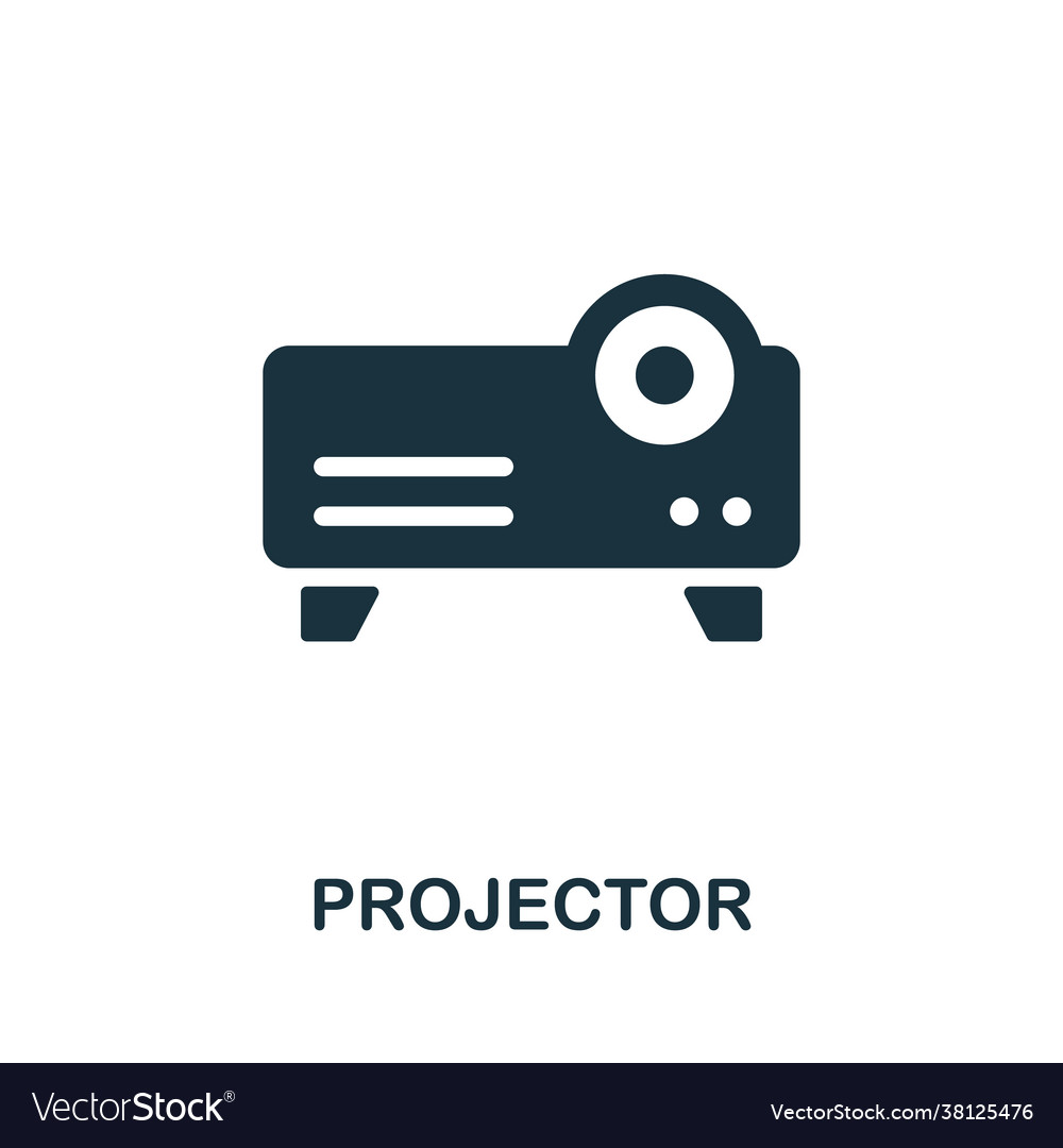 Projector icon monochrome simple element from vector image Projector icon monochrome simple element from
