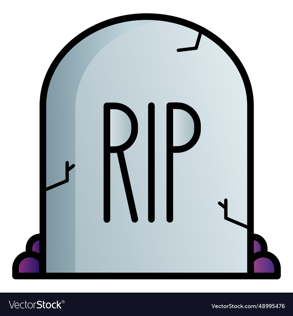 Rip tombstone cartoon icon